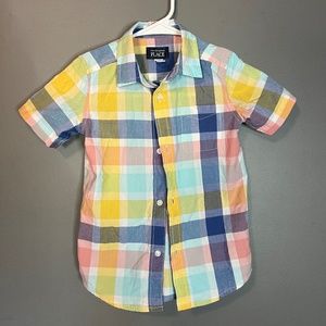 The Children's Place Boys Button Up short Sleeve Shirt Size 5T